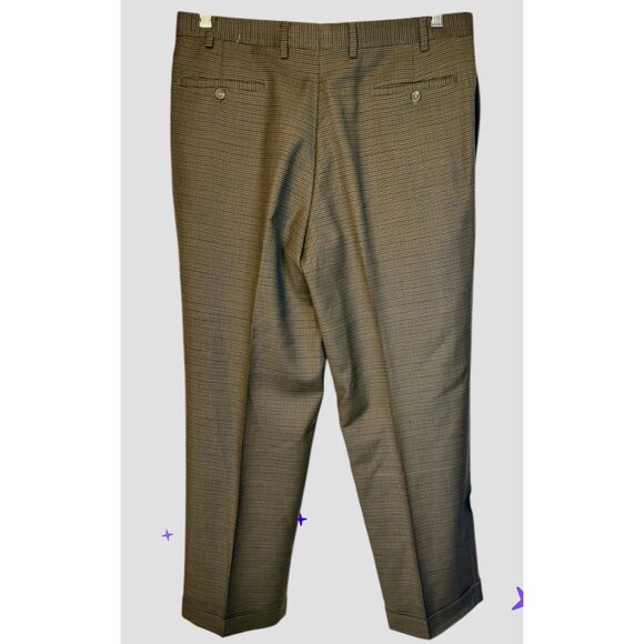 Lauren Ralph Lauren Men’s Pleated Cuffed Dress Pants Sz. 36X30 Small Plaid - Picture 7 of 9